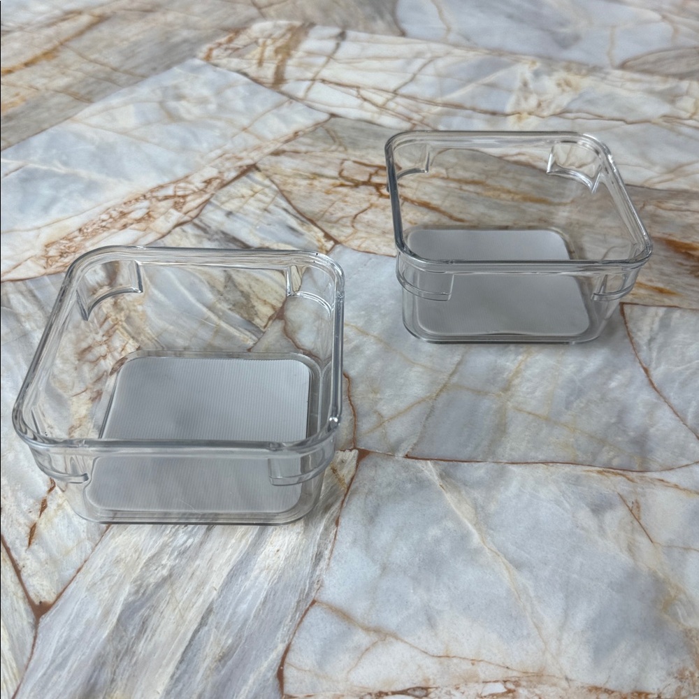 Clear Square Plastic Coasters Set of 2